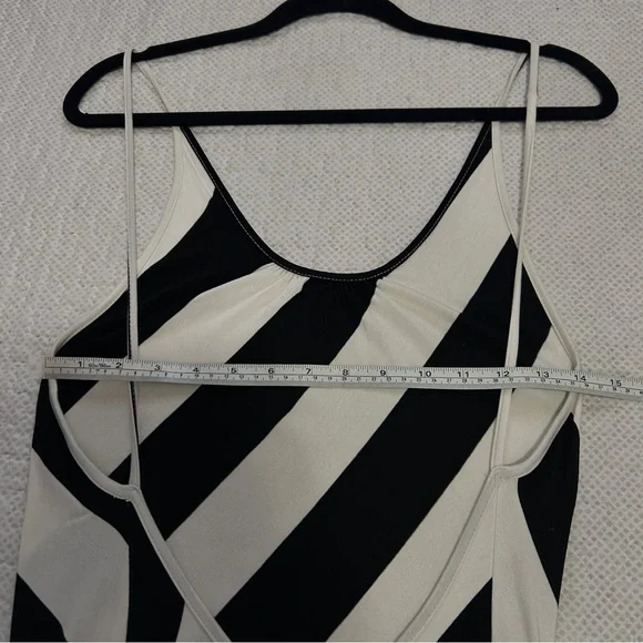 Elan striped maxi dress low-cut back spaghetti straps Sz S - Picture 6 of 7